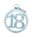 18th Birthday sterling silver charm .925 x 1 Birthdays charms