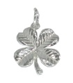 Trèfle à quatre feuilles porte-bonheur en argent sterling .925 x 1 breloques porte-bonheur