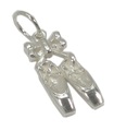 Ballet shoes Sterling silver charm .925 x 1 Ballerina shoe Charms