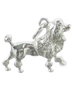 Charm de plata de ley para perro Poodle .925 x 1 Charm de perros Poodles