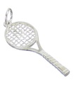 Charm de plata esterlina raqueta raqueta de tenis .925 x 1 Charms deportivos