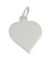 Heart sterling silver plain disc charm .925 x 1 Engravable charms