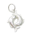 Pisces Fish Zodiac charm i sterling silver .925 x 1 Zodiacs charm