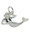 Meerjungfrau Sterling Silber Charm .925 x 1 Meerjungfrau Charms