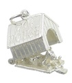 Dog Kennel opening sterling silver charm .925 x 1 Dogs House Charms