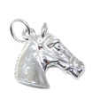 Charm de plata de ley con cabeza de caballo .925 x 1 Charms ecuestres de caballos