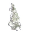 Leprechaun assis sur une breloque en argent sterling de champignon vénéneux .925 x 1 breloques