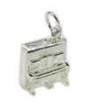 Upprätt Piano sterling silver charm .925 x 1 Pianon och musik charm