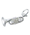 Cornet Sterling Silver Charm. 925 x 1 Musician Instrument Charms