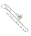 Breloque en argent sterling pour trombone .925 x 1 breloques de musique de trombones d'orchestre