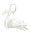 Charm cygne en argent sterling .925 x 1 oiseau cygnes breloques oiseaux de natation