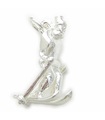 Breloque en argent sterling de skieur de ski .925 x 1 Breloques de ski