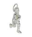 Breloque en argent sterling de joueur de rugby .925 x 1 Breloques de sport de sport