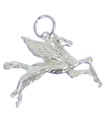 Breloque en argent sterling Pegasus cheval ailé .925 x 1 fantaisie dieux charmes