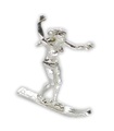 Wasserskifahrer Sterling Silber Charm .925 x 1 Wasserskifahrer Wasserski Charms