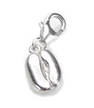 Coffee Bean sterling silver charm on 9mm clip .925x1 Drinks charms