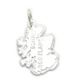 Breloque en argent sterling Bonnie Scotland .925 x 1 charmes de cartes écossaises