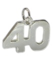 40 -årsdag sterling silver charm .925 x 1 fyrtio årsdag