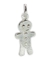 Charm de plata esterlina Hombre de pan de jengibre .925 x 1 Charms de hombre de pan de jengibre