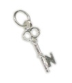 Iniziale N Lettera N Piccolo ciondolo chiave in argento sterling .925 x 1 lettere