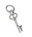 Initial T Letter T Small sterling silver key charm .925 x 1 Letters