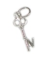 Initial V Letter V Small sterling silver key charm .925 x 1 Letters