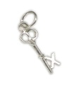 Iniziale X Lettera X Piccolo ciondolo chiave in argento sterling .925 x 1 lettere