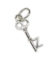 Initial Z Letter Z Small sterling silver key charm .925 x 1 Letters