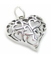 Charm de plata de ley Corazones en un corazón .925 x 1 Encantos de amor amoroso