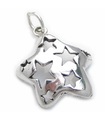 Charm de plata de ley con estrellas en una estrella .925 x 1 Charms de estrellas