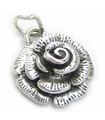 Rose Flower charm i sterling silver .925 x 1 Roses Flowers berlocker