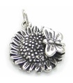 Sunflower with a butterfly sterling silver charm .925 x 1 Sun Flowers