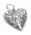 Charm de plata de ley con forma de corazón .925 x 1 Charms de corazones de amor