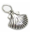 Mała muszla 2D Sterling Silver Charm. 925 x 1 Zawieszki na muszle