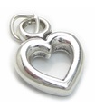 Breloque coeur en argent sterling .925 x 1 Breloques coeurs d'amour