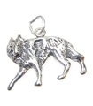 Charm de plata esterlina con lobo .925 x 1 Charms de lobos