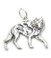 Wolf charm i silver - hänge .925 x 1 Wolves berlocker