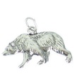 Bear 2D sterling silver charm pendant .925 x 1 Bears pendants charms