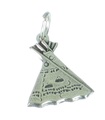 Wigwam Sterling Silber 2D kleiner Anhänger .925 x 1 Tipi Tipi Anhänger