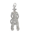 Cowboy mit Top-Off Sterling Silber Charm-Anhänger .925 x 1 Cowboys Charms