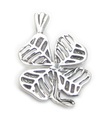 Pendentif en argent sterling trèfle à quatre feuilles .925 x 1 Pendentifs chanceux