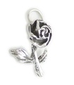 Charm rosa de plata de ley .925 x 1 Colgantes de flores de flores de rosas