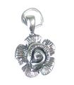 Charm de flor de plata de ley rosa .925 x 1 Colgantes de flores de rosas