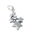 Stars sterling silver 2D charm .925 x 1 Space & Star charms