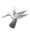 Hummingbird 2D sterling silver charm .925 x 1 Humming Bird charms