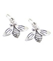 Packung mit 2 Bienen 2D Sterling Silber Charms .925 Insekten- und Bienen-Charm