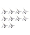 Pack of 10 Bees 2D sterling silver charms .925 Insect & Bee charm