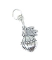 Christmas Decoration 2D sterling silver charm .925 x 1 baubles charms