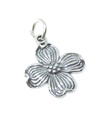 Blomma sterling silver charm .925 x 1 Blommor charm