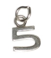 Nummer 5 TINY charm i sterling silver .925 x 1 Numbers Five